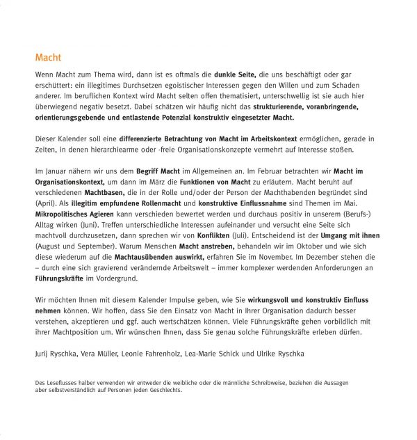 Kalender "Macht" – Bild 3